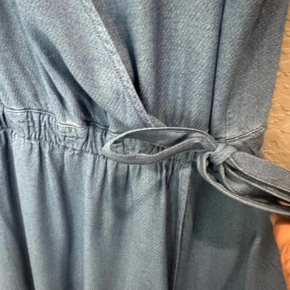 Splendid lightweight denim faux wrap dress Sz M - Picture 5 of 10
